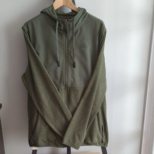 Quiksilver Olive Green Hooded Full-Zip Sweatshirt